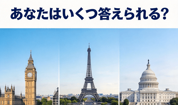 世界の首都クイズ!この国の首都、正しく答えられますか?